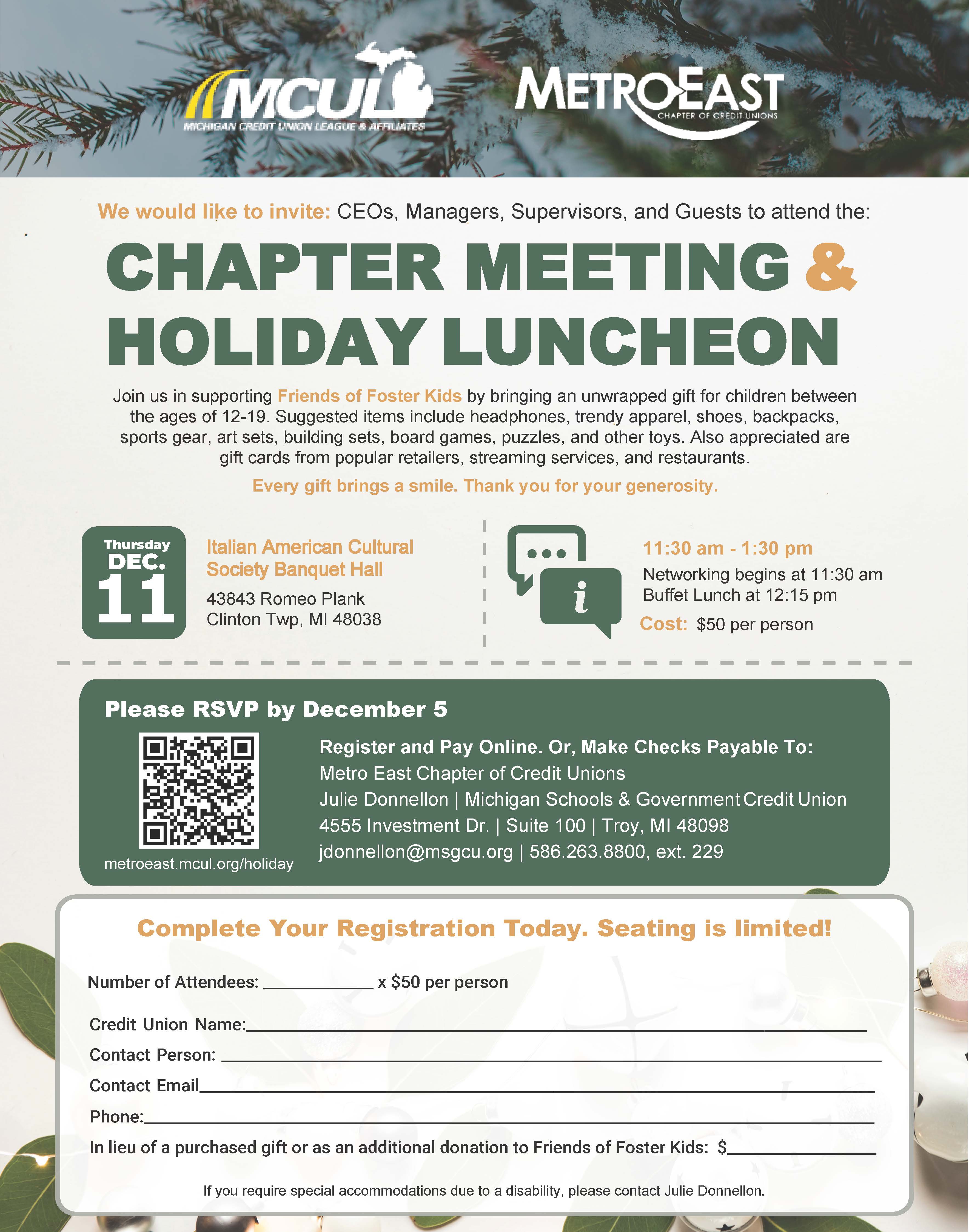 Holiday Luncheon Flyer